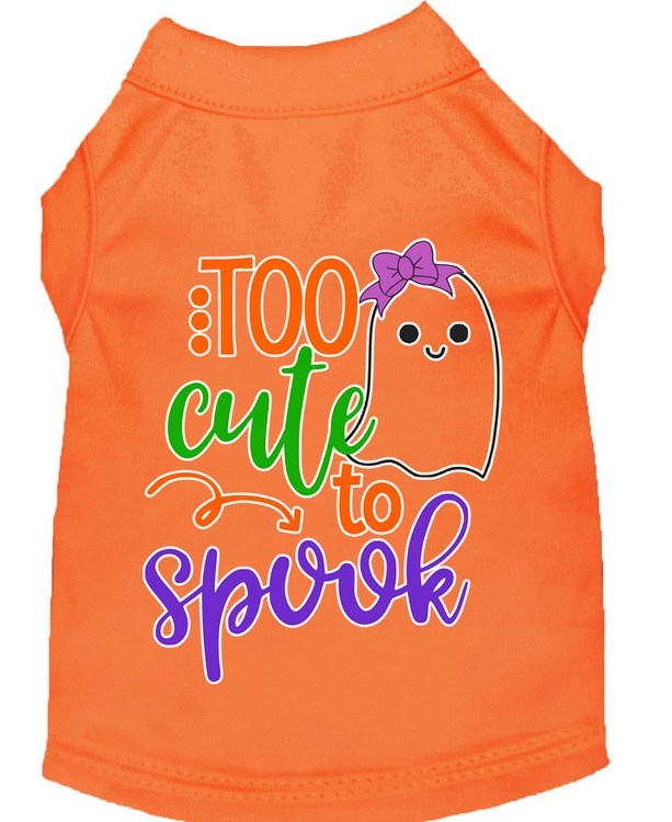 Too Cute to Spook-Girly Ghost Screen Print Dog Shirt Orange XL